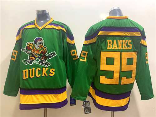 Mens Anaheim Ducks #99 Adam Banks Green CCM Jersey